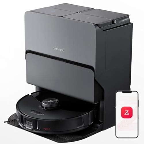 roborock S8 MaxV Ultra Robot Vacuum & Sonic Mop, 10000 Pa Suction, Corner to Edge Deep Cleaning, Hot Air Self-Drying, Auto Empty & Refill, Detergent Dispenser, Obstacle Avoidance, Black
