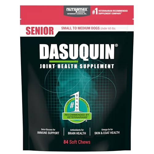 Nutramax Dasuquin Joint Health Supplement for Small to Medium Senior Dogs – for Immune Support, Skin & Coat Health, and Brain Health, 84 Soft Chews