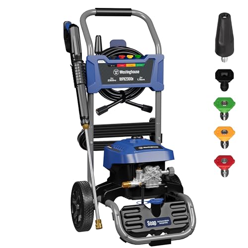 Westinghouse WPX2300e Electric Pressure Washer, 2300 Max PSI and 1.76 Max GPM, Induction Motor, Onboard Soap Tank, Spray