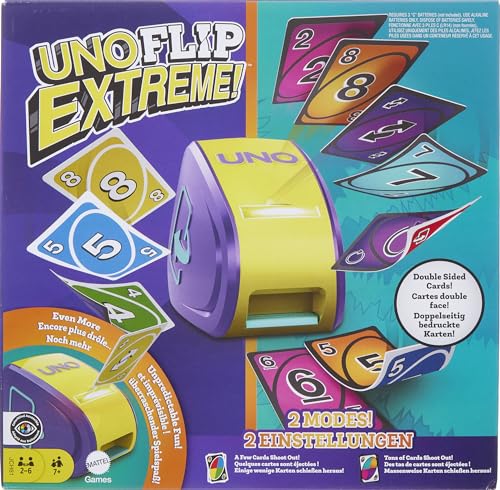 🔥 STARKER PREIS (-27%) Mattel Games - UNO Flip Extreme Kartenspiel für Kinder, Erwachsene und die Familie, kombiniert UNO Flip und UNO Extreme in einem einzigen Spiel, Familienspiel ab 7 Jahren, JCH61