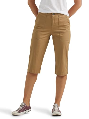Lee Women's Ultra Lux Comfort with Flex-to-Go Utility Skimmer Capri Pant Settler Tan 16