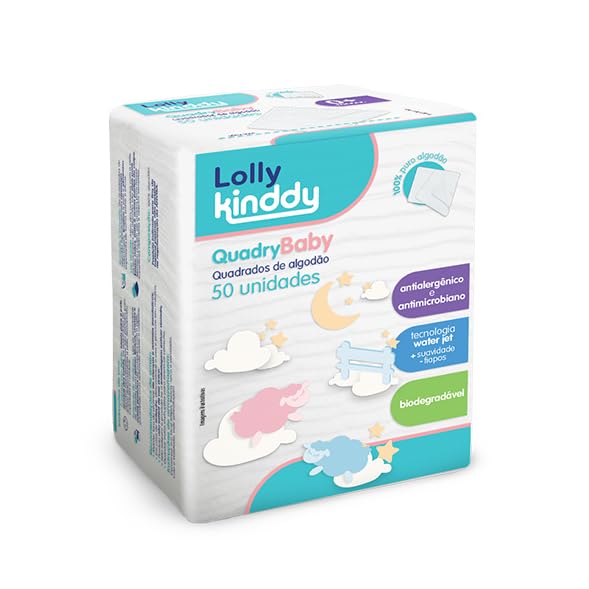 Algodão Quadrado QuadryBaby - A Partir de 0+ Meses - Maciez e Conforto para Higienização do Bebê - Ideal para Skincare -...