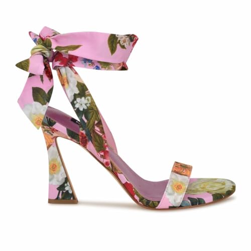Nine West Women's Kelsie2 Heeled Sandal, Pink Floral 664, 6.5