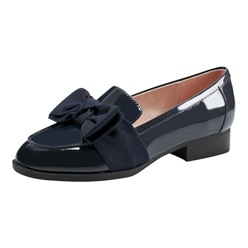 Bandolino Women's LINDIO Loafer, Navy Patent 402, 8