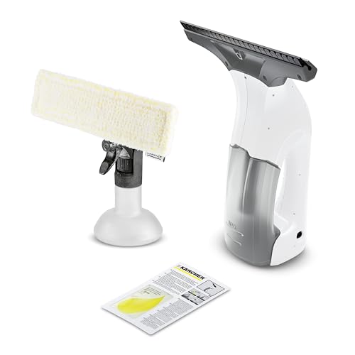 (-36%) Kärcher Fenstersauger WV 1 Plus, Akkulaufzeit: 20 min, LED-Ladezustandsanzeige, Schmutzwassertank: 100 ml, Gewicht: 0,5 kg, Sprühflasche mit Mikrofaserbezug, 20 ml, Arbeitsbreite der Absaugdüse 250 mm