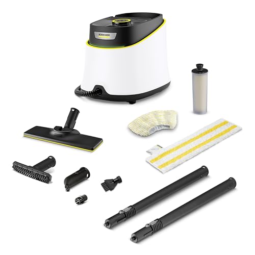(-25%) Kärcher Dampfreiniger SC 3 Deluxe, Dampfdruck: 3,5 bar, Aufheizzeit: 30 s, Leistung: 1.900 W, Flächenleistung: 75 m², Tank: 1 l, mit Bodenreinigungsset, Mikrofaser-Bezug, Düsen und Rundbürste, Weiß