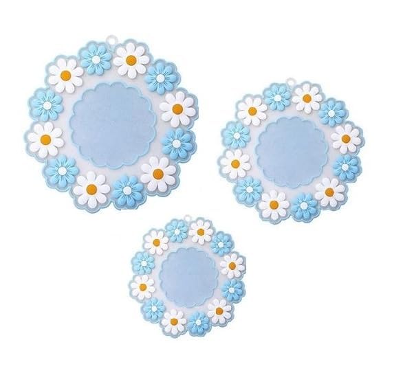 Flower Design Silicone Coasters for Dining Table and Countertop, for Hot Pots, Non-Slip, Heat Resistant Trivet Mats, Dining Table Pads for Pots, Bowls
