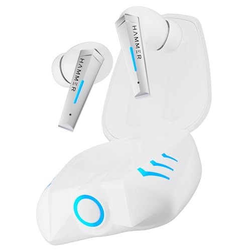 HAMMER Arcade True Wirelss Gaming Earbuds with RGB Lights, 50ms Low Latency, Type-C Charging, IPX5, Deep Bass, 20H Playtime, Bluetooth v5.3, Made in I