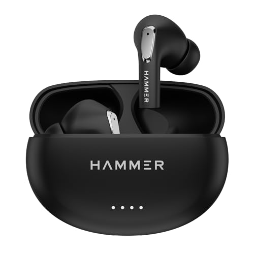 HAMMER Mini Pods True Wireless Earbuds with Upto 20H Playtime, Bluetooth v5.3, Type-C Charging, Touch Controls, IPX5, Voice Assistant, Made in India B