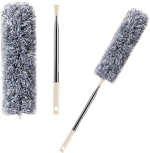 ApLiQ Fan Cleaning Mop Microfiber Duster with Extension Pole, Extra Long 100 inches, Adjustable, Bendable Head, Extendable Duster for Cleaning High Ce