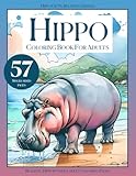 Hippo Coloring Book for Adults, Hippo Gifts: Relaxing Animals, Realistic Hippopotamus Adult Coloring Pages