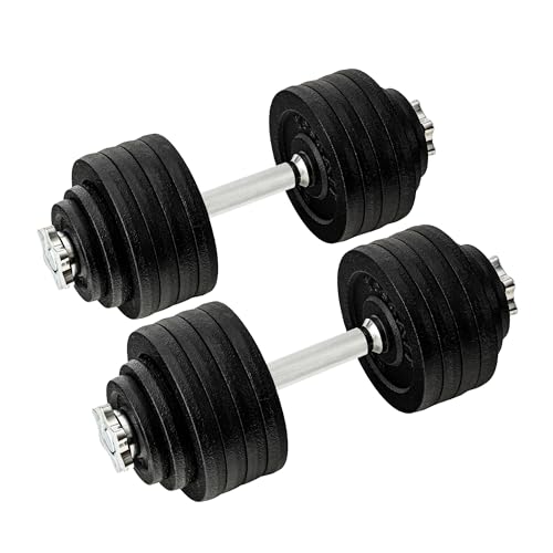 Yes4All 105lbs Pair Adjustable Dumbbell Set with Weight Plates, Star Lock Collars/Connector, 40lbs to 200lbs Adjustable Weight Plates Set