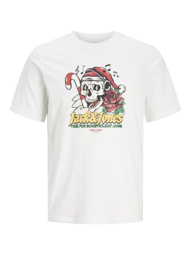 🔥 STARKER PREIS (-32%) JACK&JONES Herren JJXMAS Christmas Skull Tee SS Crew Neck T-Shirt, Scarlet Sage, S