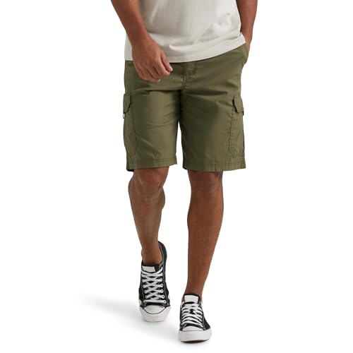 Lee Men's Extreme Motion Crossroad Cargo Short, Olive Night, 36