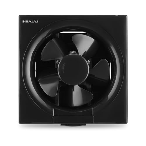 Bajaj AirOut 150 MM 4 Star Dom Exhaust Fan | Back Shutter | 100% Copper Motor | Auto Thermal Protector | Aerodynamaically Designed Blade【Black】