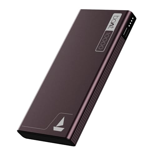 Boat Energyshroom PB300 10000 mAh 22.5W Fast Charging Power Bank (2X Output Ports, Supports Android,iPhone,Tablets,Earbuds) (Burgundy), USB Type C