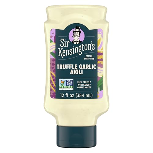 Sir Kensington's Spread & Dressing Truffle Garlic Aioli for Dipping Drizzling & Spreading Non-GMO Certified Humane Keto Gluten Free & Kosher 12 oz