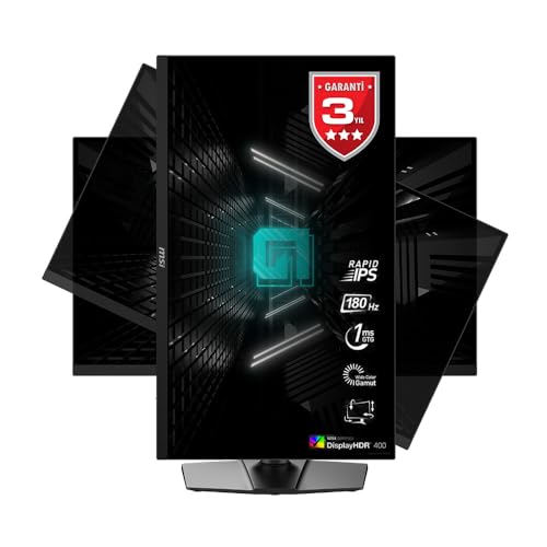 MSI G274QPF E2 27 Inch WQHD Gaming Monitor - 2560 x 1440 Rapid IPS Panel, 180 Hz / 1ms, 119% sRGB Colour Gamut, Display HDR 400, Adjustable Stand - DP
