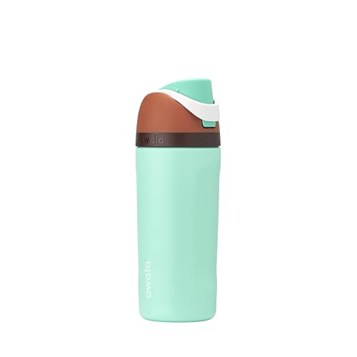 Owala Kids FreeSip Insulated Stainless Steel Water Bottle with Straw for Sports, Travel, and School BPA-Free Sports Water Bottle, 16 oz, Mint Chocolate