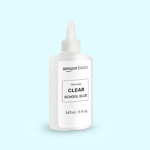 Amazon Basics Washable Liquid School Glue, 5 fl.oz Bottle, 147ml,1-Pack, Clear