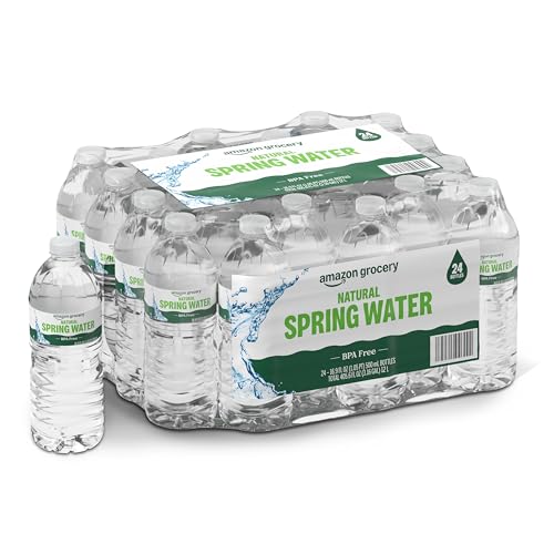 Amazon Grocery, Natural Spring Water, 16.9 Fl Oz (Pack of 24)