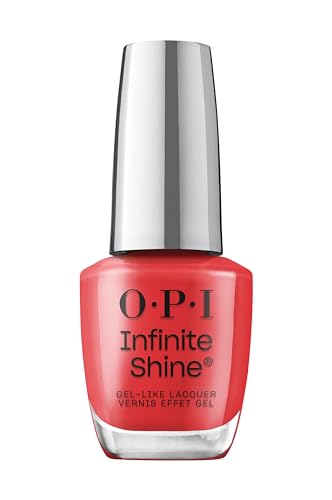 OPI Infinite Shine Cajun Shrimp | Opaque Bright Orange Crème Long Wear Gel Like Nail Polish | Vegan, Long Lasting, Streak Free
