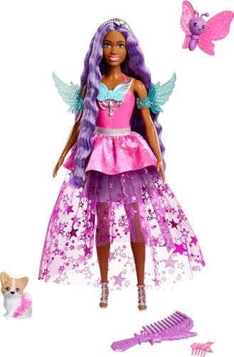 Barbie Doll with 2 Fantasy Pets & Dress, Brooklyn” Doll From A Touch of Magic, 7-inch Long Hair, JCW49