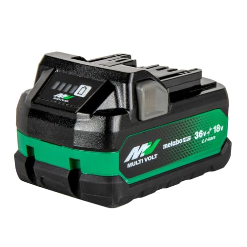 Metabo HPT 18V/36V MultiVolt Lithium Ion Battery, 5.0Ah/2.5Ah, Water & Impact Resistant, 4-Stage Fuel Gauge, Powers All 18V and 36V Tools, Lightweight Design, 2-Year Warranty, 380083M