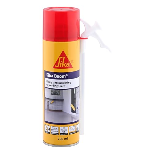 SIKA – PU expanding foam spray – SikaBoom AP – Single component polyurethane foam – Fast curing – HFC-free – Easy to apply – 250 ml – Light Yellow