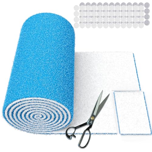 UBeesize Air Vent Filters, 120" x 12" Cut to Size Air Filter Material (50+ Filters), MERV 8 Triple Vent Filter Kit for Home Floor, Grilles, Ceiling, HVAC Furnace Vents, With 48PCs Adhesive Hook Tape
