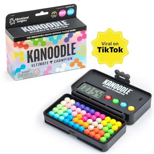 Educational Insights Kanoodle Ultimate Champion - 3D Brain Teaser Puzzle with Timer, Handheld Travel Games & Toys for Single Player, Challenging Logic Puzzles & Gifts for Kids, Teens & Adults Ages 7+