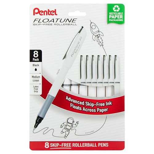 Pentel Floatune Rollerball,0....nk,Pack of 8 pens (BY108PF8A