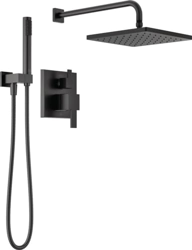 Delta Modern 14 Series Square Rain Shower System Faucet Set Rainfall
