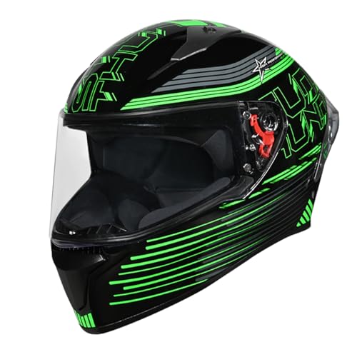 Thunder D11 ISI and DOT Certified Full Face Helmet for Men and Women with Clear Visor ( BLK N3 M)