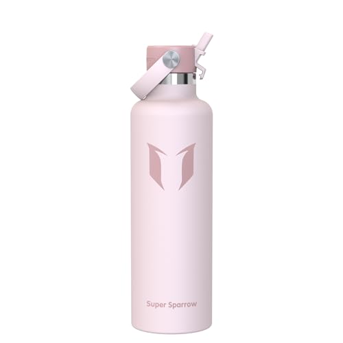Sparrow Gourde Isotherme 1L FlipFlow Bouteille Isotherme avec Paille | Bouteille d'eau, Acier Inoxydable, Étanche, Chaud, Froid, Sans BPA, Poignée, Lave-vaisselle, Randonnée, Sport, Gym, Vélo