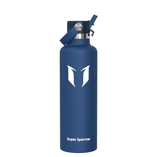 Super Sparrow Botella Agua Acero Inoxidable - Botellas Termica 1000ml - Sin BPA - Termo Cantimplora con Pajita Vacío, para Deporte, Viaje, Escuela, Exterior, Oficina, Gimnasio