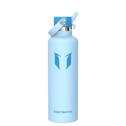 Super Sparrow Botella Agua Acero Inoxidable - Botellas Termica 1000ml - Sin BPA - Termo Cantimplora con Pajita Vacío, para Deporte, Viaje, Escuela, Exterior, Oficina, Gimnasio