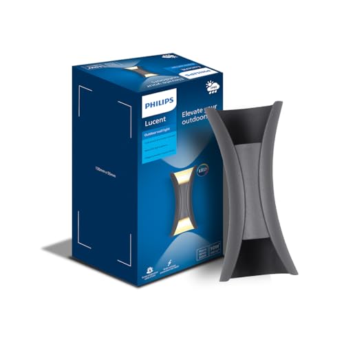 PHILIPS aluminium 10W Vertical decorative Wall Light|Lucent Outdoor Wall Light for Decoration|Colour : Warm White, Pack of 1