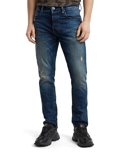 ⚡ BLITZDEAL (-79%) G-STAR Herren 3301 Slim Jeans, Blau (Worn in Mountain Dusk Destroyed 51001-D498-G816), 30W / 34L