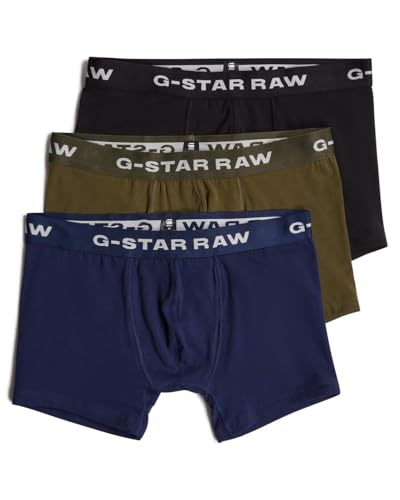 🔥 STARKER PREIS (-50%) G-Star Herren Boxer Shorts 3 Pack Multiple, Mehrfarben (dk Black/Imperial Blue/Shadow Olive D23774-D516-G163), XXL
