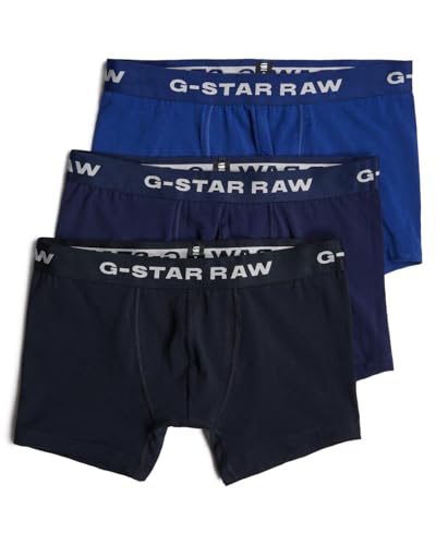 🔥 STARKER PREIS (-50%) G-Star Herren Boxer Shorts 3 Pack Blue Tone, Mehrfarben (Mazarine Blue/Imperial/Lighting Blue D23773-D516-G162), XS