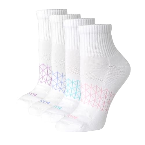 Hanes Women's Cushioned Ankle Socks, Absolute Active Ankle Socks for Women, Seamless Toe, 4-Prs