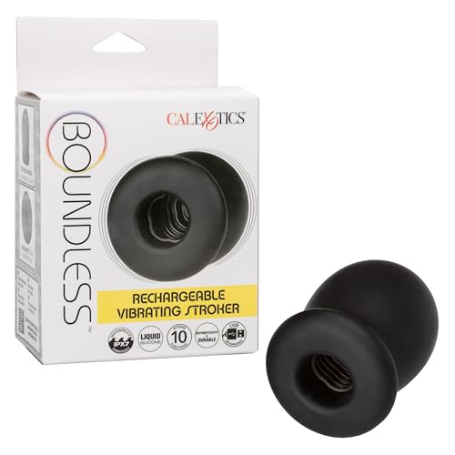 CalExotics Boundless Rechargeable Vibrating Stroker, 10 Modes Ribbed Chamber FTM Stimulator - SE-2703-80-3
