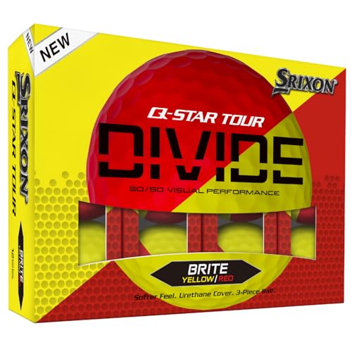Srixon Q-Star Tour Divide Golf Balls, Red/Yellow