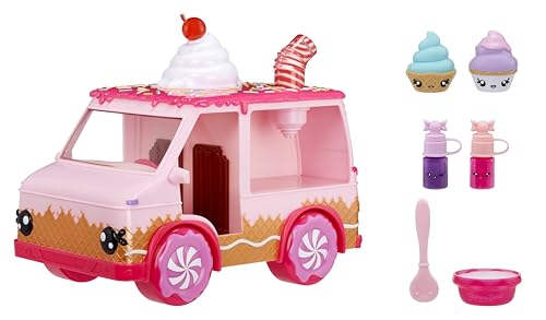 Yummiland Lipgloss Truck - Kids Lip Gloss, Includes 2 Num Noms, 2 Lip Gloss Making Kits With Chocolate and Birthday Cake Flavours, Suitable for Kids Ages 4 and Up