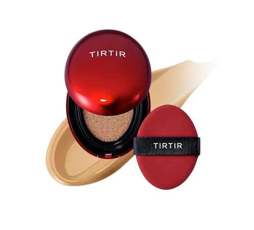 TIRTIR Mask Fit Red Cushion Foundation | Full coverage, Weightless, Skin fit, Satin Glow Finish, Korean Makeup BB Foundation, beauty, Tattoo cover up, Buildable (#29N Natural Beige, 0.63 Fl Oz)