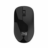 TAG WM600 Wireless Mouse 1200 DPI Optical Sensor 24 GHz USB Nano Receiver Connectivity 10m Range Ergonomic Design Plug and Play Usage Compatible with PC Laptop Mac Black