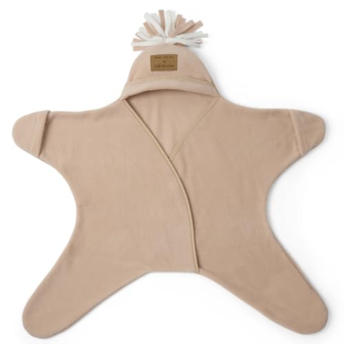 Clair de Lune Star Fleece Baby Wrap Blanket 6-12 Months (Oatmeal)