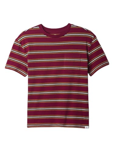 GAP Boys Pocket Crew T-Shirt Red Stripes S