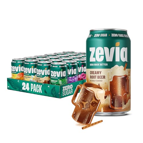 Zevia Zero Sugar Soda Rainbow Variety Pack 12 Oz Cans 24 Pack